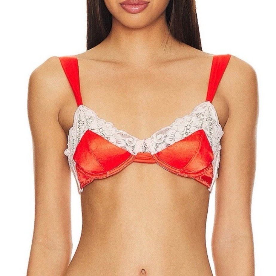 We Are Hah After Hours Push Up Lace Bra Blood Orange